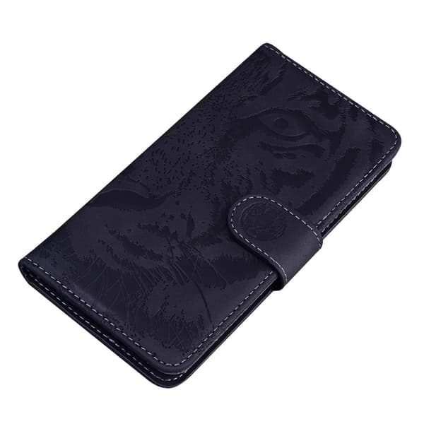SKALO Præget Tiger Flip Cover til iPhone 18 Pro Max - Sort Black