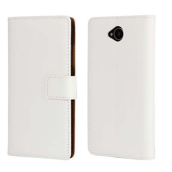 Plånboksfodral Äkta Skinn Microsoft Lumia 650 White