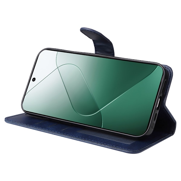 SKALO Xiaomi 14 5G PU-Läder Plånboksfodral - Fler färger Blå