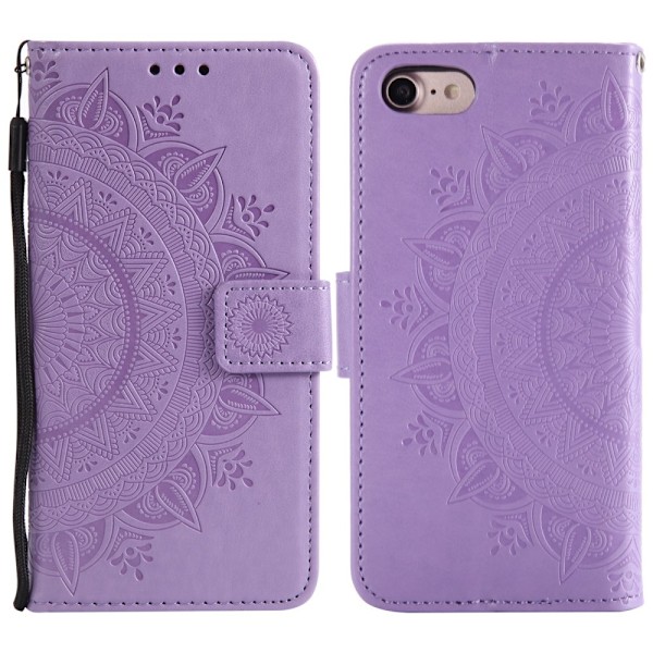 SKALO iPhone 16e Mandala Flip Cover - Lilla Purple