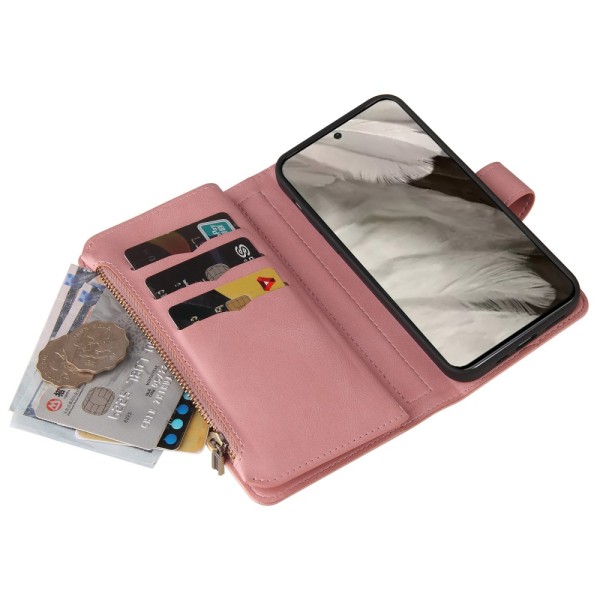 SKALO Google Pixel 8 Big Wallet 17-RUM Pungetui - Pink Pink