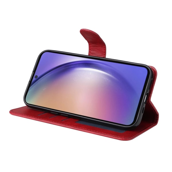SKALO Samsung A55 5G PU-læder Pungetui - Vælg farve Red