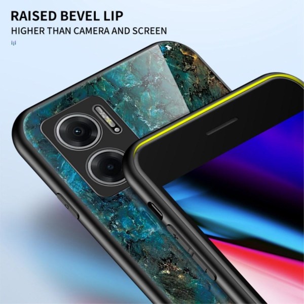 SKALO Xiaomi Redmi 10 5G Marmori karkaistu lasi TPU-suojakuori - #2 Multicolor