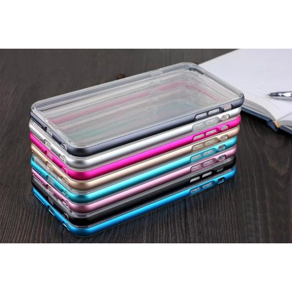 TPU silikonskal med färgad ram iPhone 6/6S Black