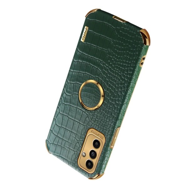 SKALO Samsung A13 5G Krokodil Guldkant Skal - Grön Grön