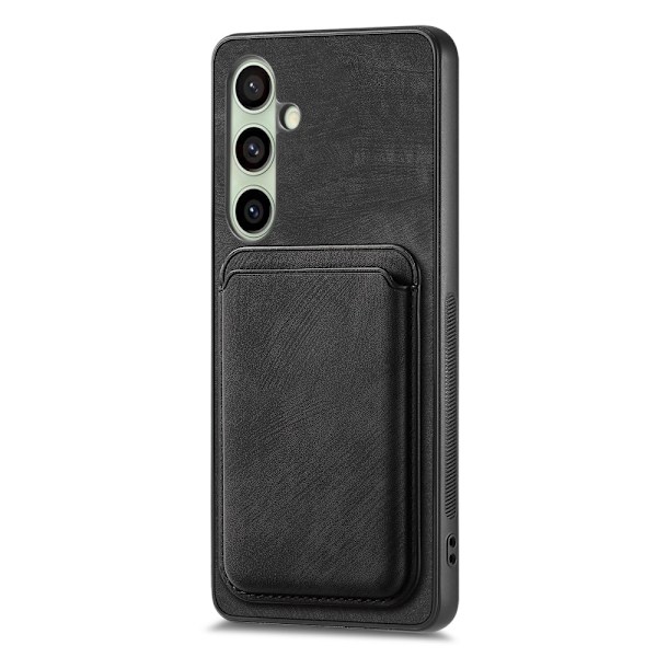 SKALO Samsung A56 5G PU-Läder Magnetisk Korthållare Skal - Svart Svart