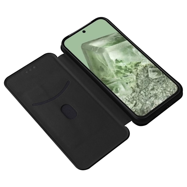 SKALO Google Pixel 8a Carbon Fiber Pungetui - Sort Black