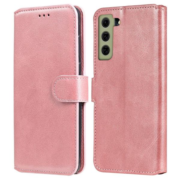 SKALO Samsung S21 FE Klassiskt Plånboksfodral - Roséguld Pink gold