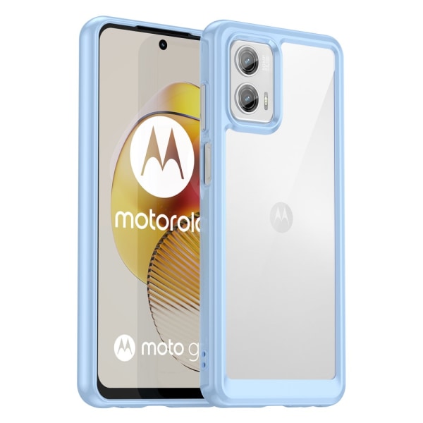 SKALO Motorola Moto G73 5G Transparent TPU Bumper Skal - Blå Blå