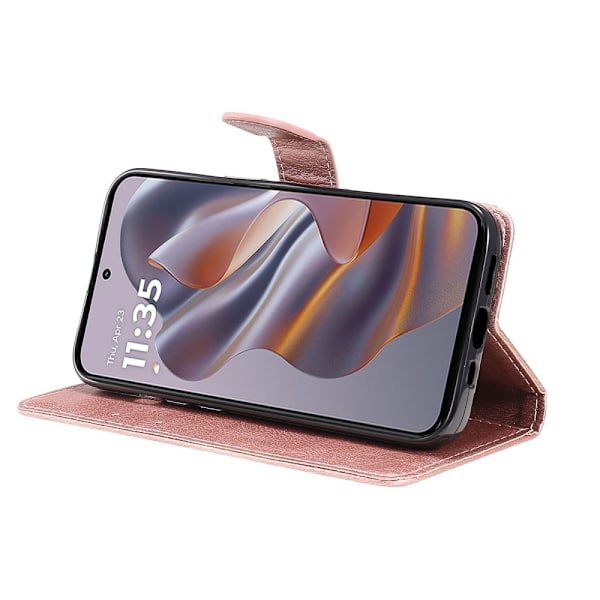 SKALO Motorola Edge 50 Neo 5G PU-Läder Plånboksfodral - Fler färger Rosa guld