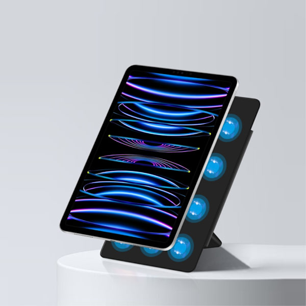 SKALO iPad Pro 11 (2024) Magnetic Fold Fodral med Magnetisk Baksida - Svart Svart