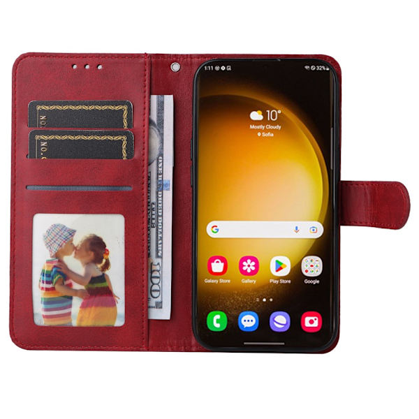 SKALO Samsung S24 Ultra PU-læder Pungetui - Vælg farve Red
