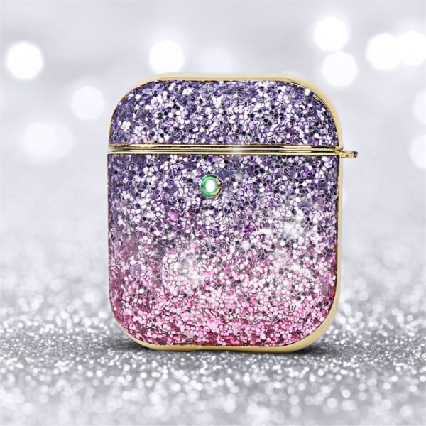 SKALO AirPods 1/2 Glitter Fodral med handrem - Lila Lila