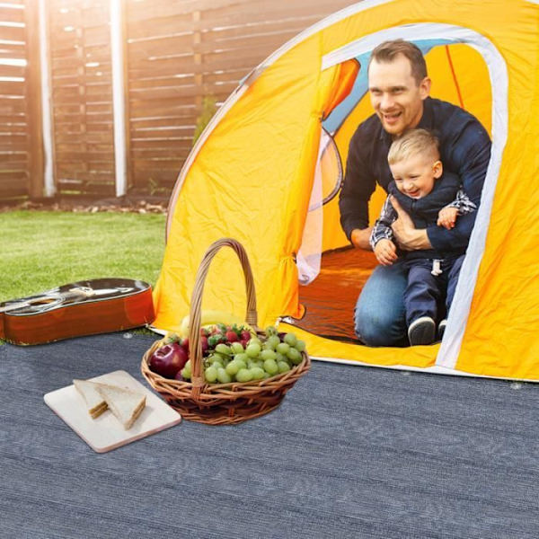 YUENFONG campingmatta, högkvalitativ HDPE-matta, tältmatta, tvättbar, halkfri, bärväska ingår, 2,5x4m