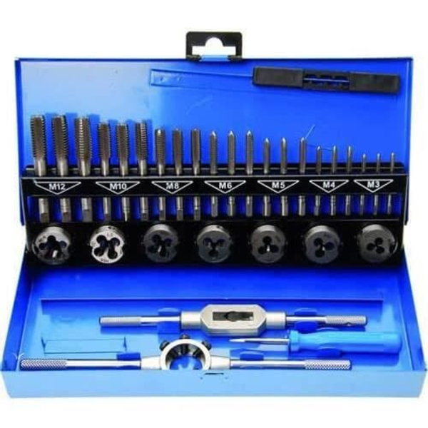 YUENFONG Tungsten Steel Tap and Tap Set 32 stycken med förvaringsväska M3, M4, M5, M6, M8, M10, M12