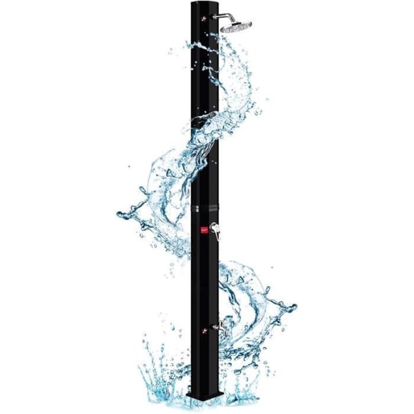 Solardusch - YUENFONG - 35L - Maximal temperatur 60°C - Rotationshandtag 180° - Svart Svart