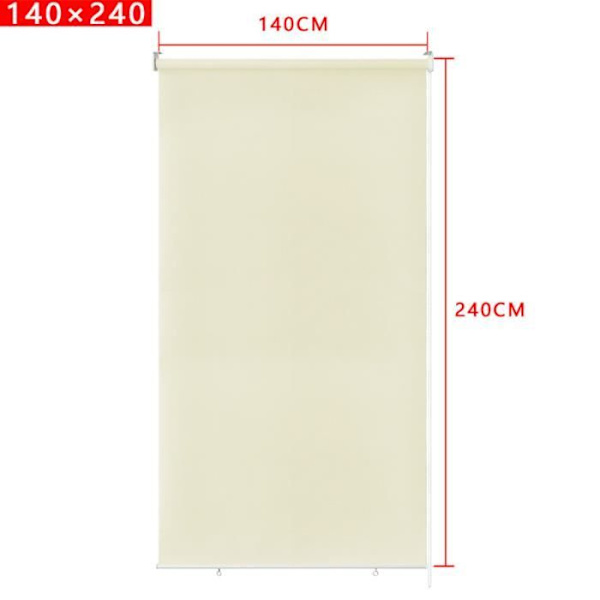 YUENFONG Utomhusgardin - Vertikal rullgardin Sekretessskärm för balkong Solskydd UV-skydd 140 x 240 cm, Beige
