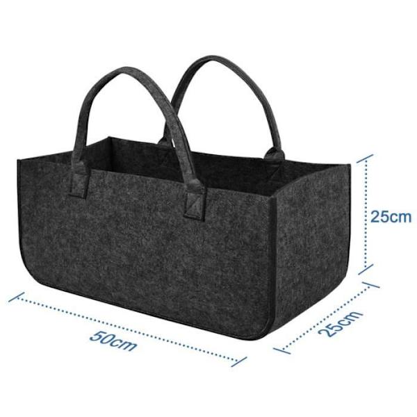 Säck i Filth - YUENFONG - 4x Fällbar Korg - Mörkgrå - 50x25x25cm - Kapacitet 30kg Mörkgrå