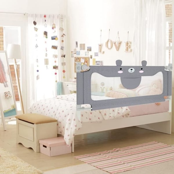 YUENFONG 180 cm sängstång för barnsäng, bärbar med justerbar höjd, babysängstång
