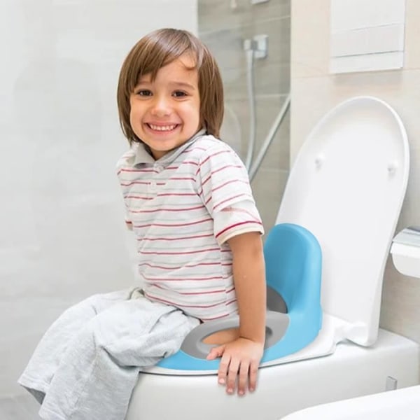 YUENFONG Toalettförstärkare, hopfällbar toalettsits för barn, Toalettsits för barn för potta, blå + grå