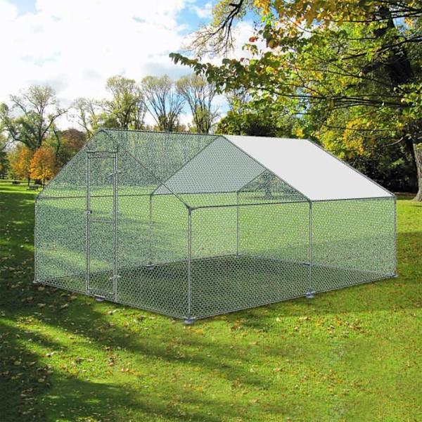 Hönshus - Ej specificerat - 3x4x2m - Galvaniserat stål - Utomhus - Grön