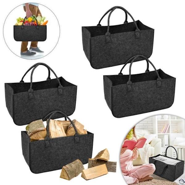 Säck i Filth - YUENFONG - 4x Fällbar Korg - Mörkgrå - 50x25x25cm - Kapacitet 30kg Mörkgrå