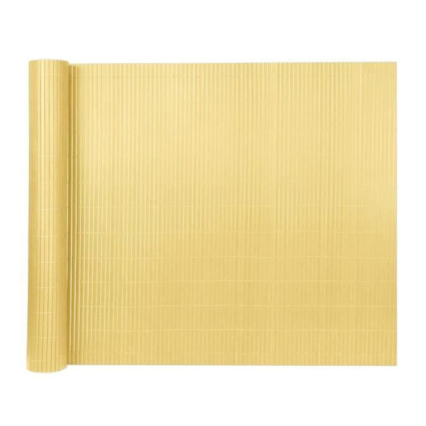 YUENFONG PVC insynsskyddsmatta 120x500cm - lämplig för stängsel Vassmatta för balkong, trädgård och terrass, bambufärg