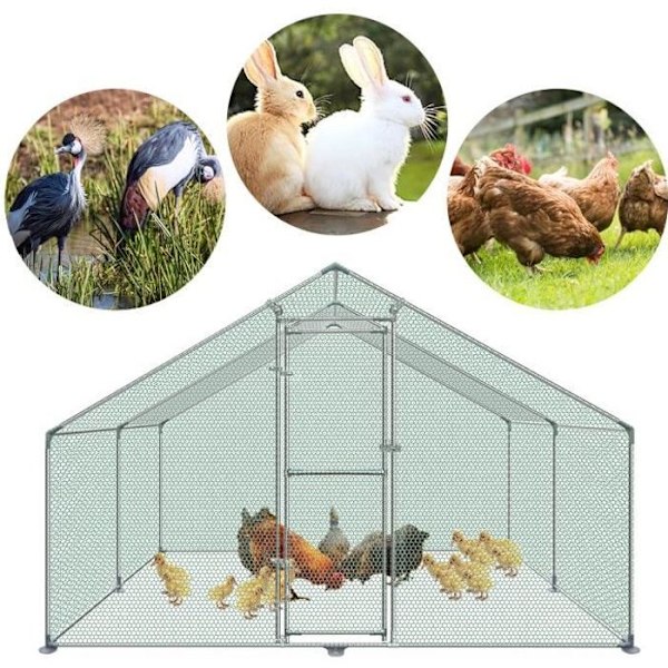 Hönshus - Ej specificerat - 3x4x2m - Galvaniserat stål - Utomhus - Grön