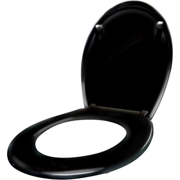 YUENFONG Toalettsits Soft Close-mekanism Toalettsits med Soft Close-funktion Pure Black Seat