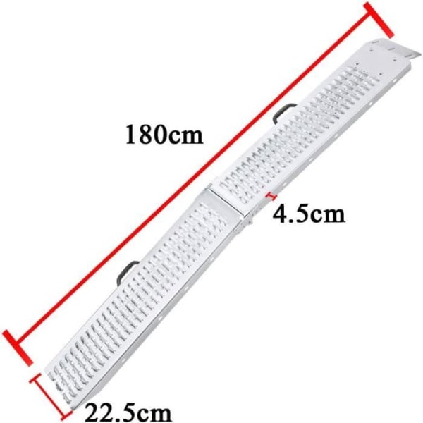 Lastramp upp till 400 kg, bredd 22,5 cm, halkfri lastramp för släp, motorcyklar, terränghjulingar, fyrhjulingar, set om 2.