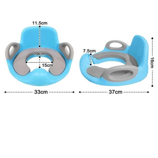YUENFONG Toalettförstärkare, hopfällbar toalettsits för barn, Toalettsits för barn för potta, blå + grå