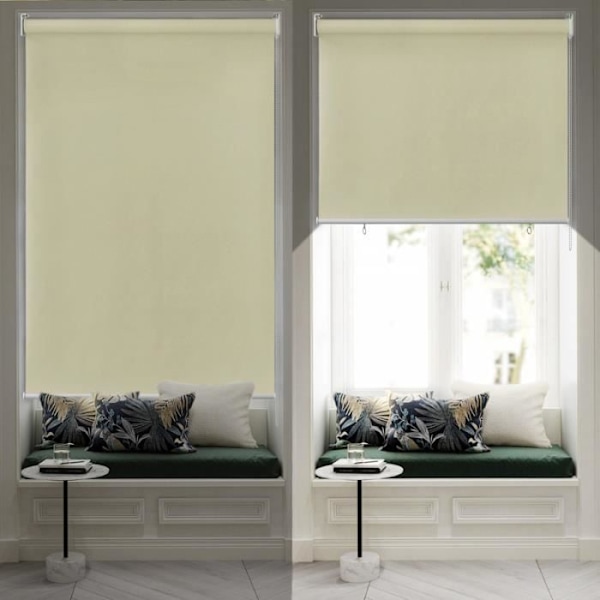 YUENFONG Utomhusgardin - Vertikal rullgardin Sekretessskärm för balkong Solskydd UV-skydd 140 x 240 cm, Beige