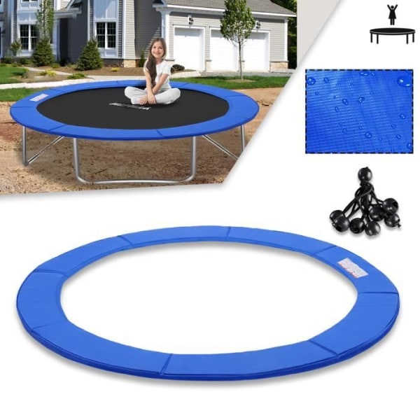 Trampolinramsskydd - YUENFONG - Ø 305cm - PVC - UV-beständig - Tjocklek 15mm Blå