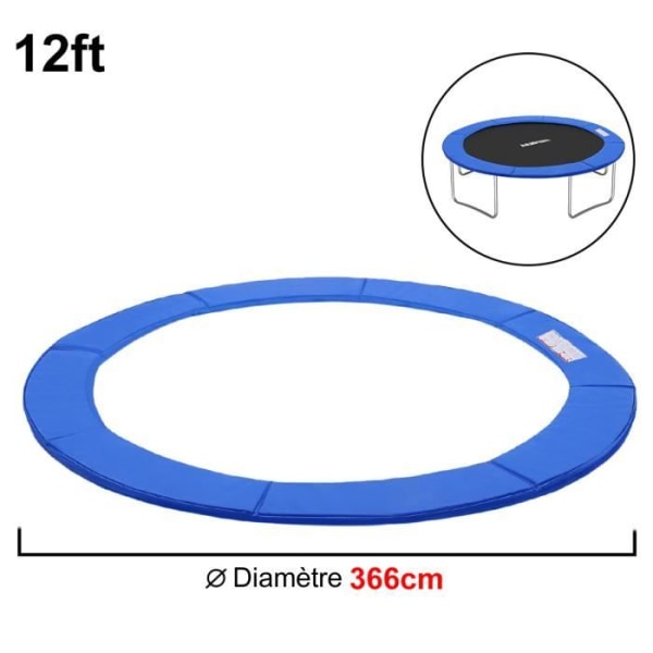 YUENFONG studsmatta kantskydd Ø 366 PVC PE för studsmatta -UV och rivbeständig -12FT Blå