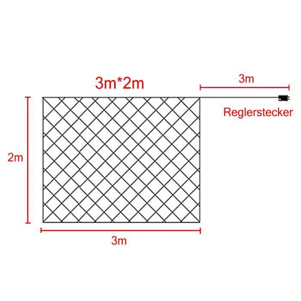Ljusgardinnät för utomhusbruk 3 x 2 m ljus girland med 8 lägen för jul, halloween, trädgård, bröllop, varmvit