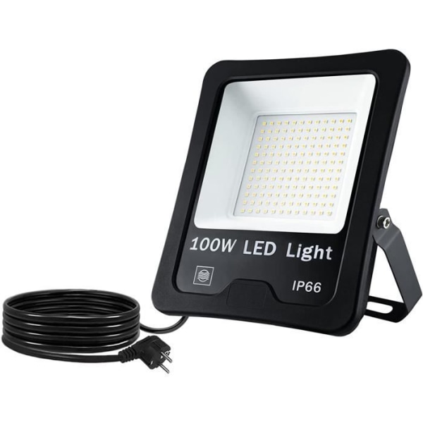 YUENFONG 2*100W LED-strålkastare med stativ - IP66 vattentät LED-arbetsljus, kallvit