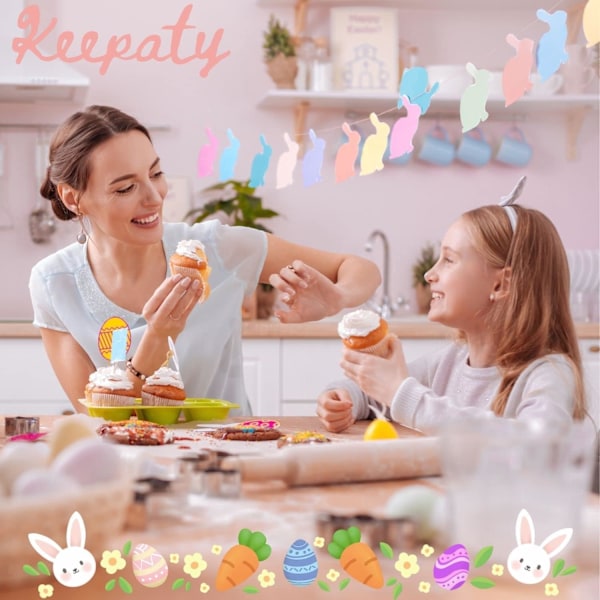 15 stycken påskkakformar för bakning - Kanin, kyckling, ägg, morot, klöver, fjäril, får, kors och blomma påskkakform Silver Easter