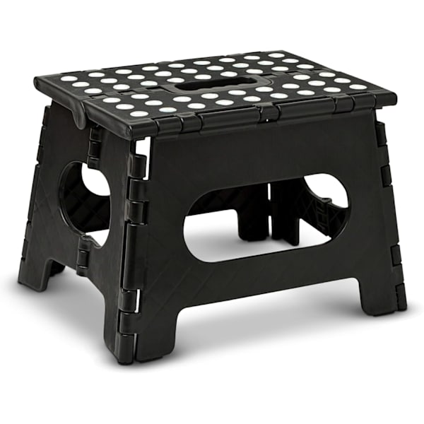 Sammenleggbar trinnkrakk - Den lette trinnkrakken er robust nok til å støtte voksne og trygg nok for barn. Åpnes enkelt med ett kast. Flott for Black 9Inch