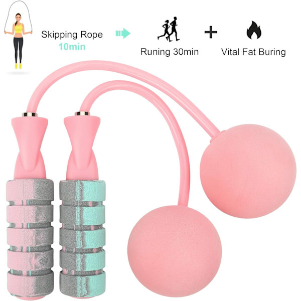 Hopprep, träningsrep utan hopprep för fitness, justerbart viktat sladdlöst hopprep för män, kvinnor och barn DPink