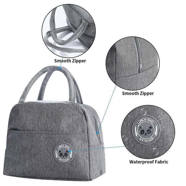 2-pack 6L Isolerad Lunchväska Termiska Picknickväskor Vikbara Kylväskor Bärbar Lunchlåda Väska Hållare Kylväska för Män Picknick Skola Kontor Arbete