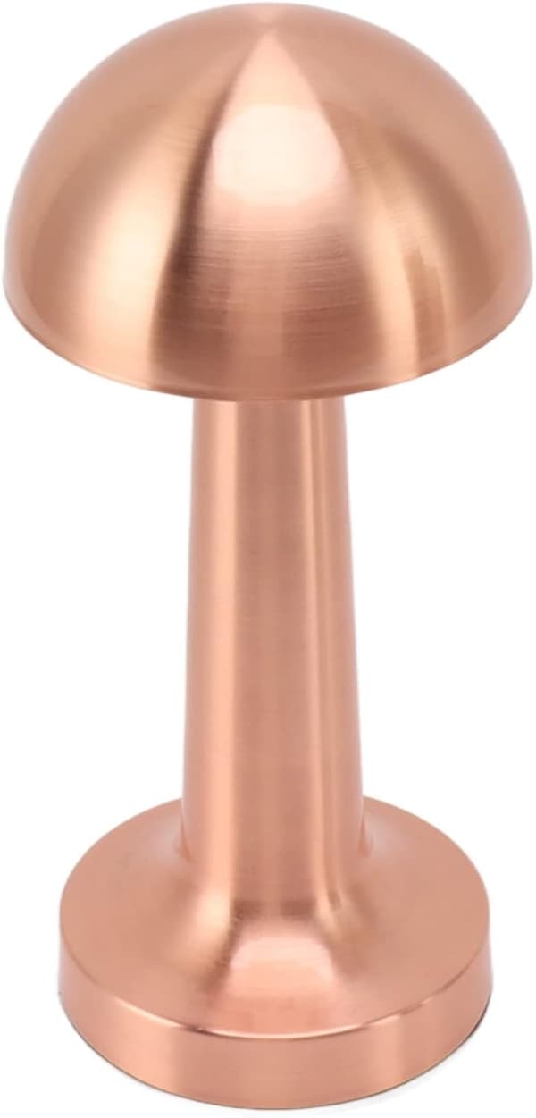 Table Lamp, Rechargeable Metal Mushroom Touch Control Dome Desk Lamp, 3 Stepless Light Modes Deco Night Light with Anti-Slip Base