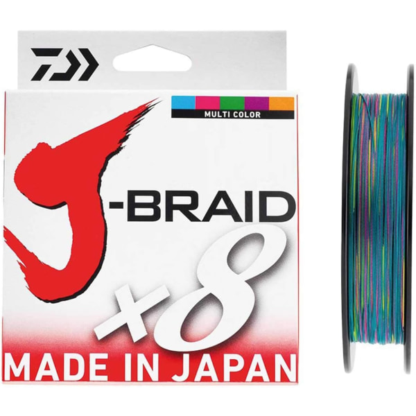 J-Braid 8 Braid 300m flerfarget - flettet fiskesnøre Multicoloured Dm: 0,20mm