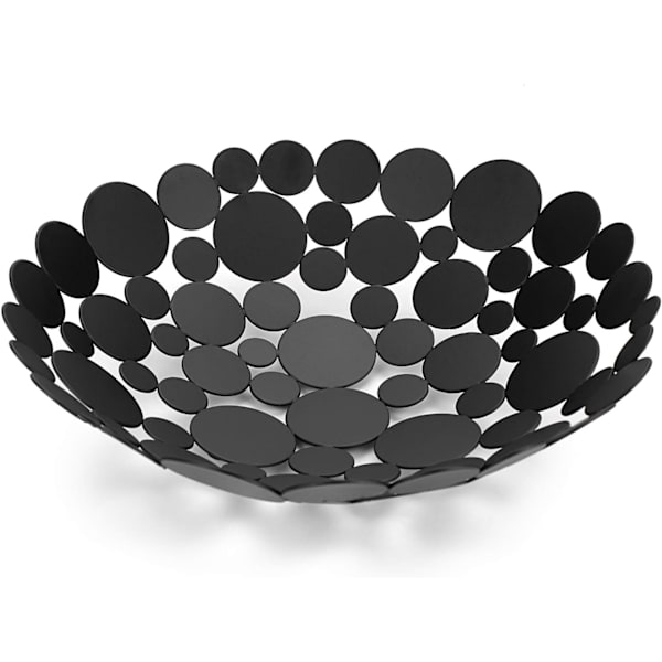 Fruit Bowl for Countertop Metal Fruit Storage Bowl Kitchen & Dining Table Fruit Display, Black