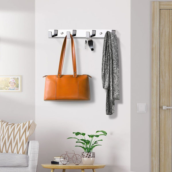 huonepyyhekoukut, kromattu seinäkiinnitysruuvi kiinteä ovi- tai kaapukoukku, naulakkoteline makuuhuoneessa tai keittiössä 410 Chrome 4 chrome coat hook