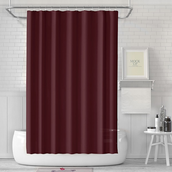 PEVA Duschdraperi - Vattenavvisande, Mögelresistent, 180x180cm, Skenor, Ultratunn, Fjäderlätt Dusch, Bad, Enfärgad Starka Färger