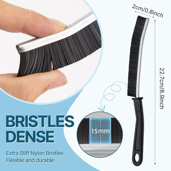 Crevice Cleaning Brush, Bathroom Tile Cleaning Brush, Premium Cleaning Tool with Aluminum Support, Thin Brush