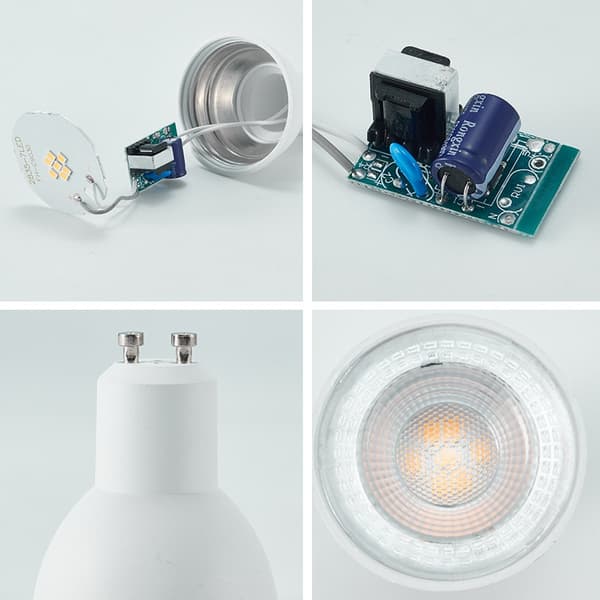 LED GU10 Spotlight Lampa, Varmvit, Ej Dimbar - 6-pack