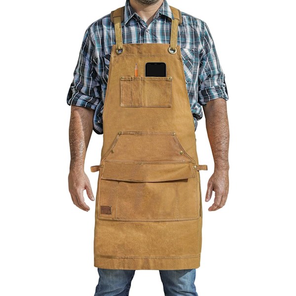 oods Heavy Duty Vækset Lærred Forhæng Brown  Woodworking Edition Adjusts: M to XXL