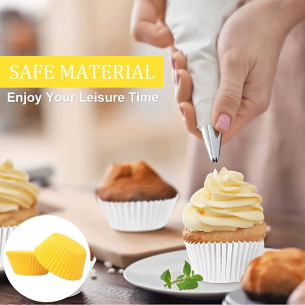 Pienet paperiset cupcake-kotelot, leivinpaperiset cupcake-kotelot leivontaan, minikuppikakkupaperit, muffinikupit, cupcake-vuorat, paperileivonta Yellow