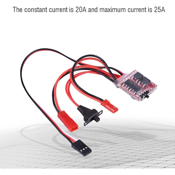 RC Bil ESC, 20A Børstet PCB Elektronisk Hastighedsregulator med Bremse til RC Bil/Båd Fjernbetjening Udskiftningsdel Tilbehør